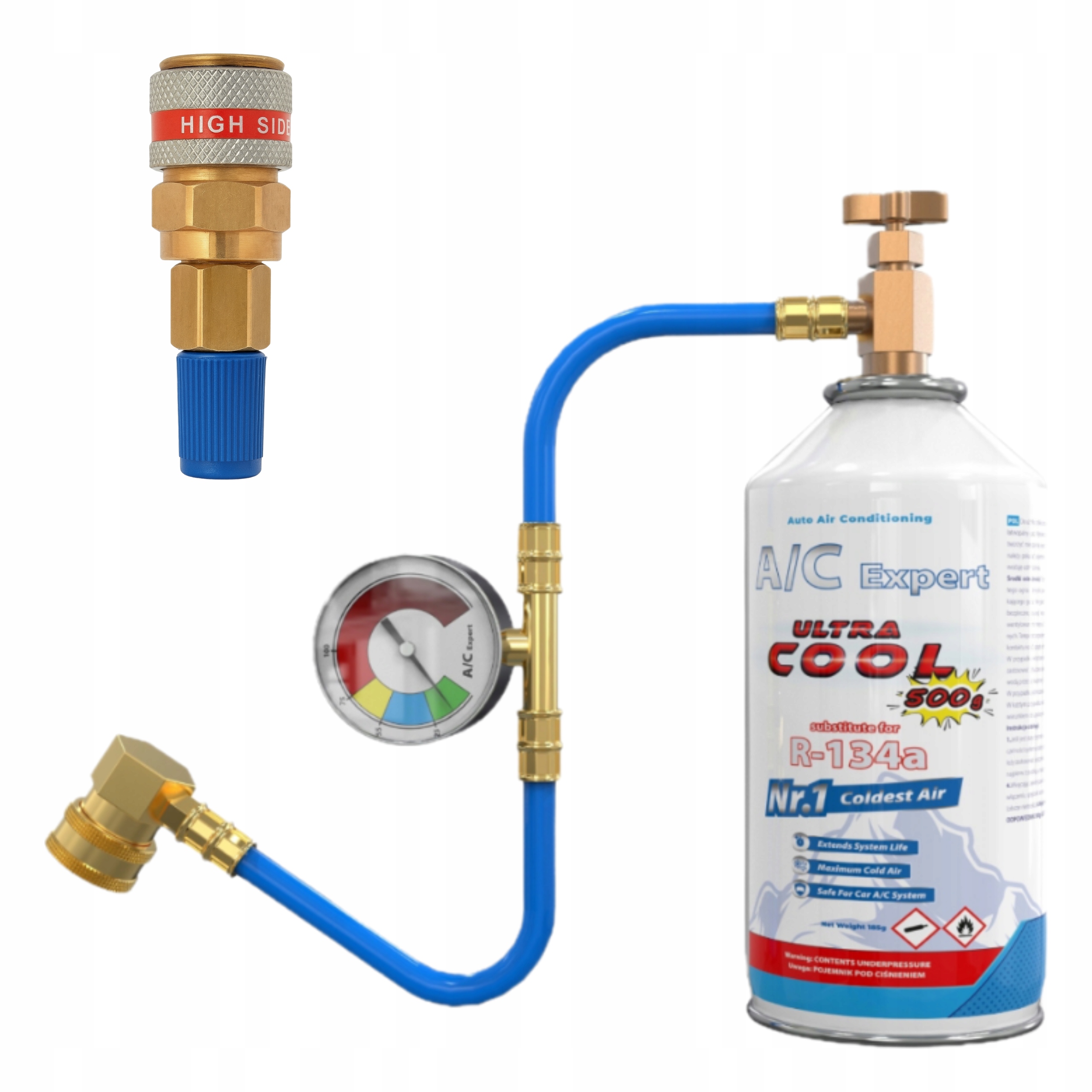 Sada Ac Expert pro plnění klimatizace R134a adaptér Hp na Lp