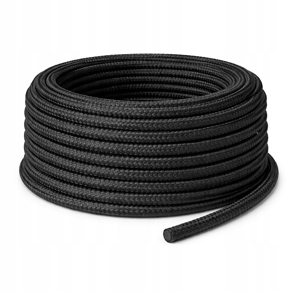 Lina Linka Polipropylenowa 14mm 50M Pleciona Czarna Żeglarska Premium