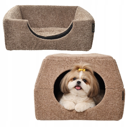 Pelíšek Domeček pro psa kočku 2v1 M 48x48 Potah Protiskluzové