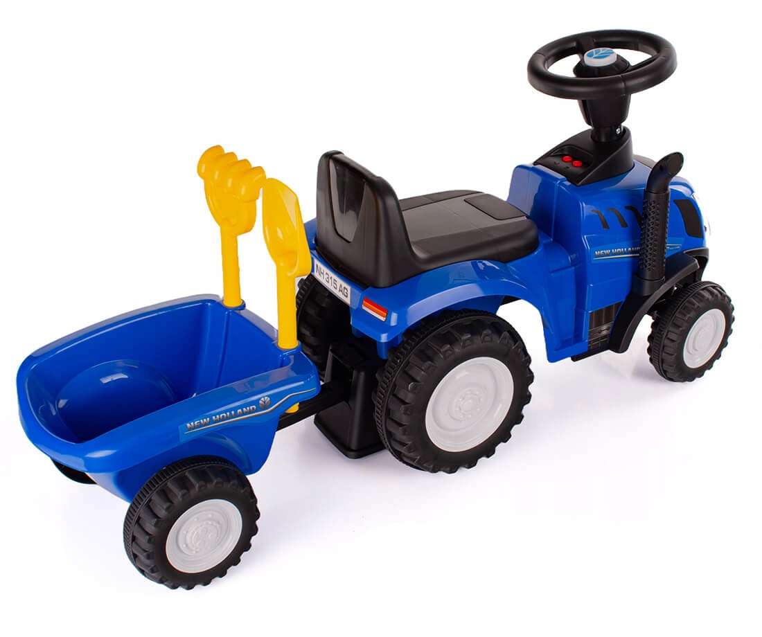 TRAKTOREK Z PRZYCZEPĄ JEŹDZIDEŁKO NEW HOLLAND ŚWIATŁA DŹWIEKI JEŹDZIK 12M+ Marka inna