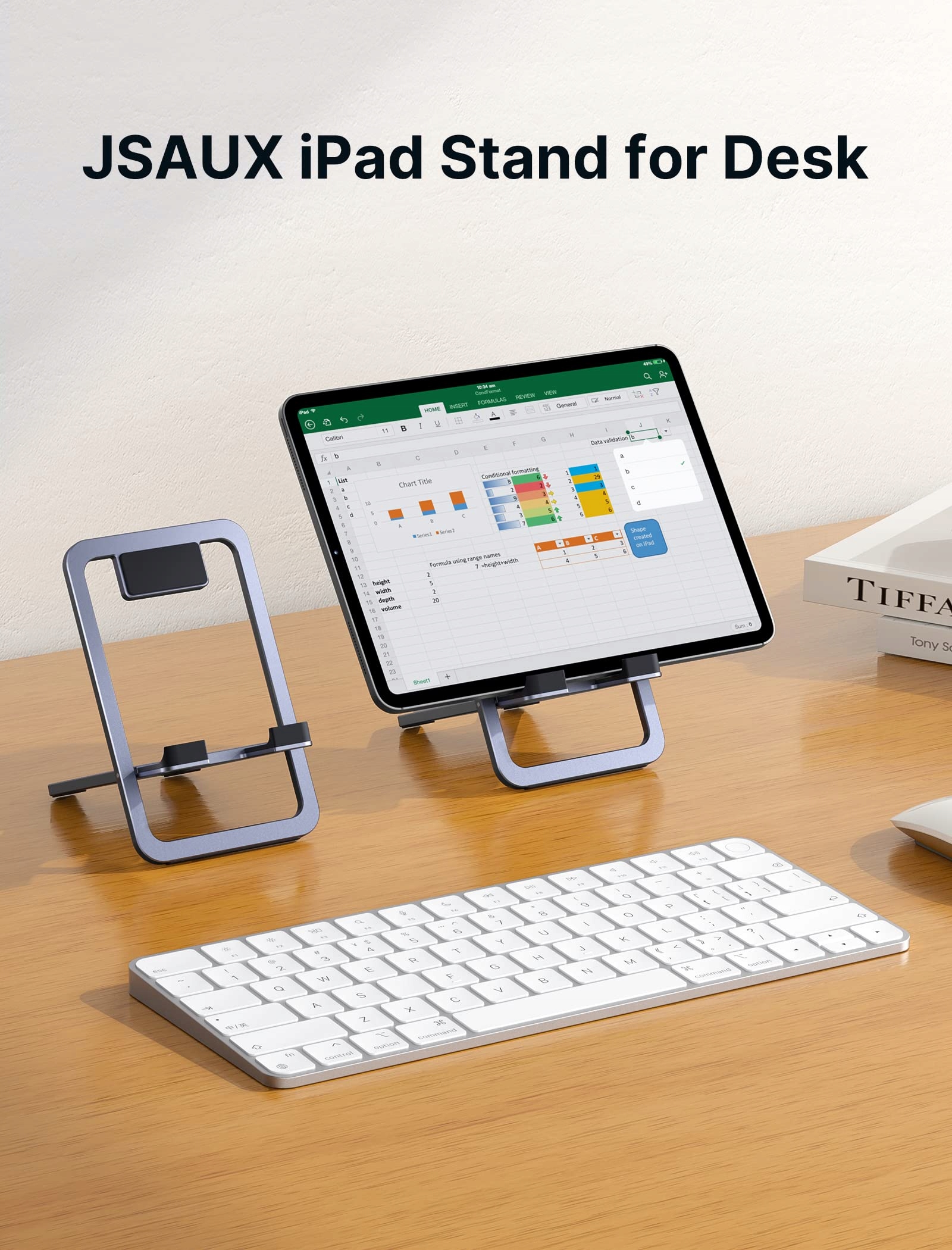 JSAUX Aluminiowy Stojak Na Tablet Regulowany Kompatybilny z iPad Samsung — miniatura 2