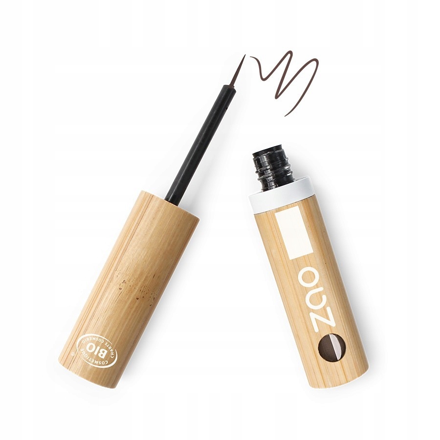 Eyeliner w pędzelku, wegański, Cosmos Organic,, Zao Dark brown 071