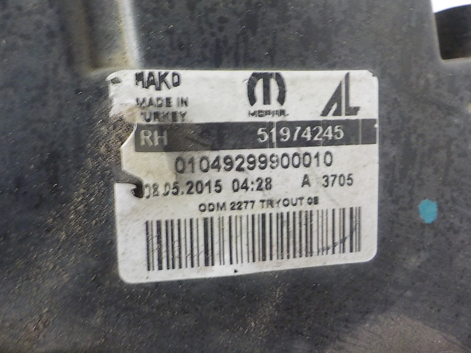 FIAT DOBLO II LIFT light right front front UK 51974245