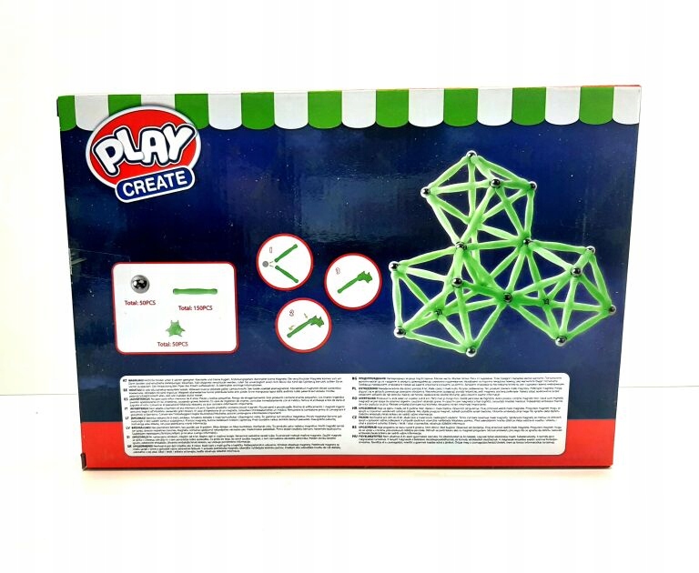PLAY CREATE KLOCKI MAGNETYCZNE 250 SZTUK Marka inna