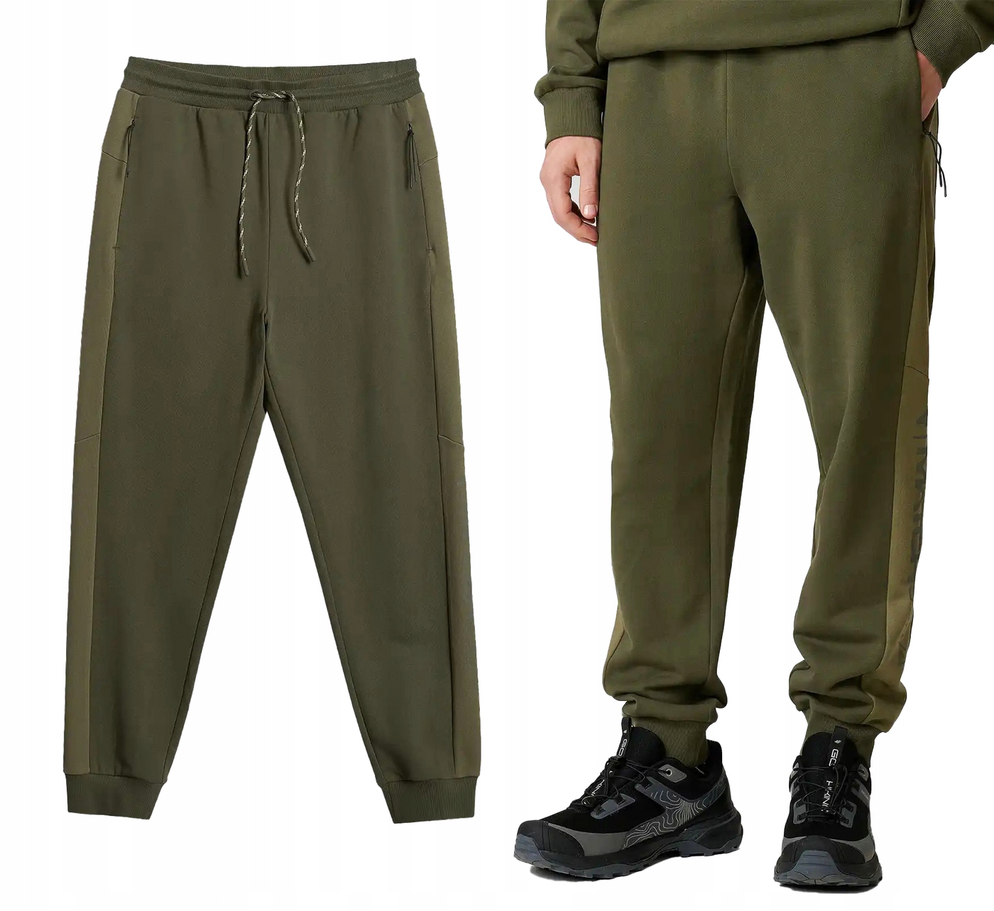 Pánské tepláky 4F s bavlnou M1442 joggery casual khaki M