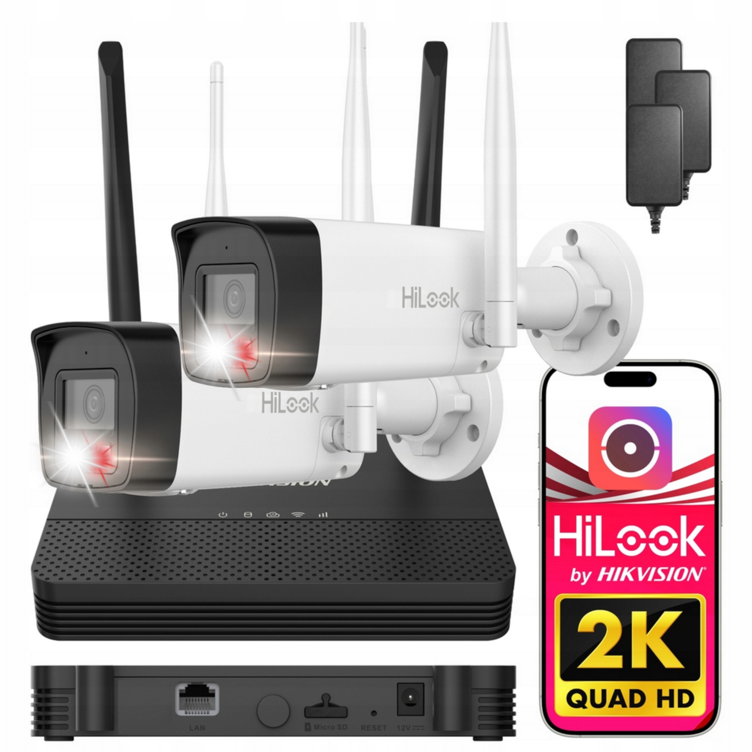 ZESTAW MONITORINGU WIFI HILOOK BY HIKVISION 2 KAMERY 4MPx + REJESTRATOR