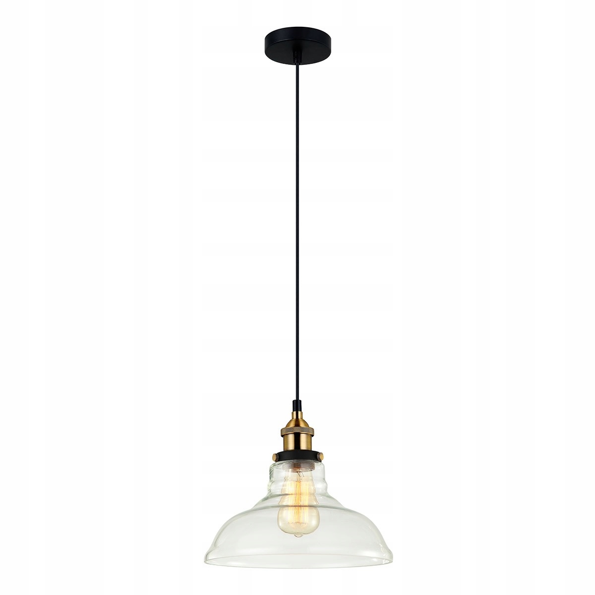 Hubert, Loftová, dekoratívna, čierno-mosadzná závesná lampa, E27