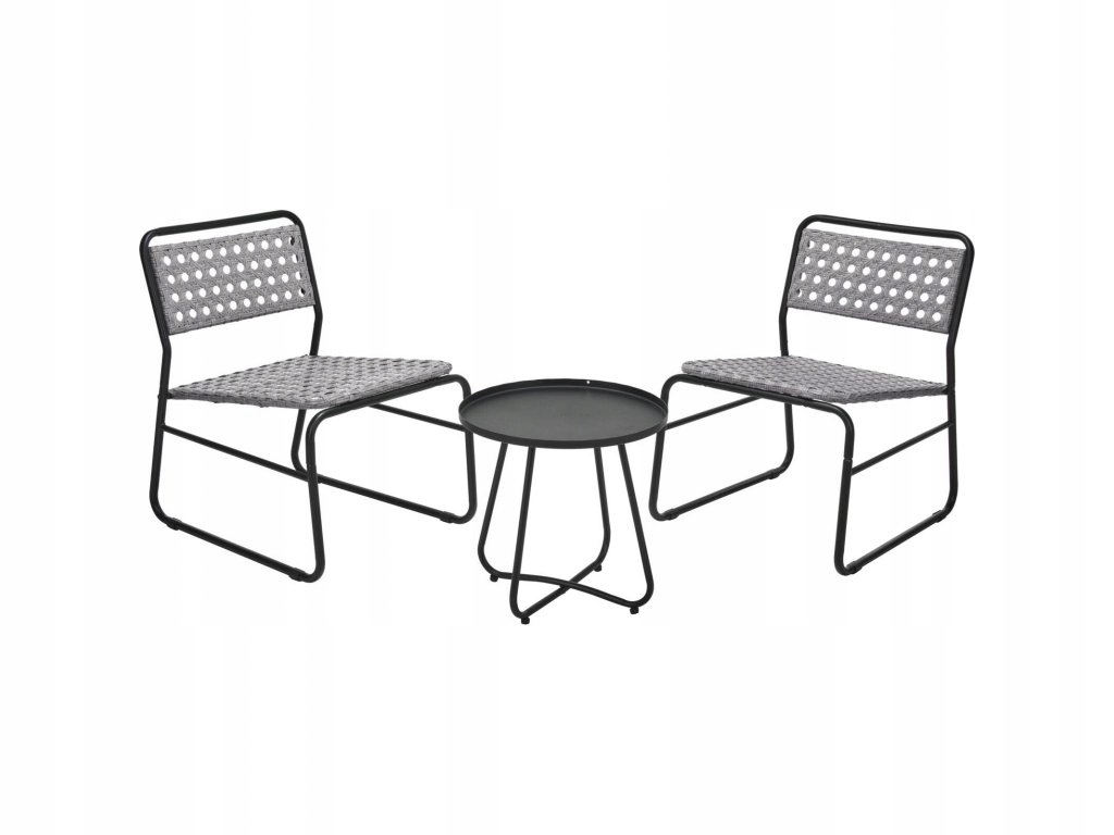 Sada kovového nábytku do záhrady, Rattan