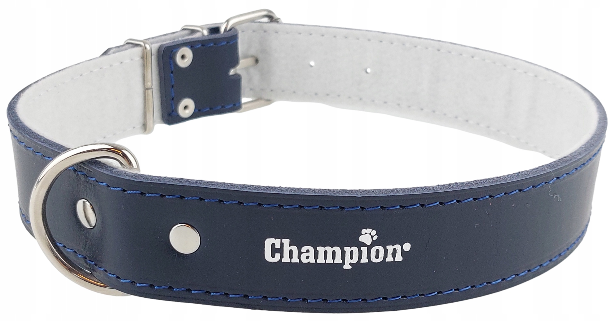 Obojek pro psa Lícová kůže Polský Výrobce Champion 80 cm/4 cm Granát