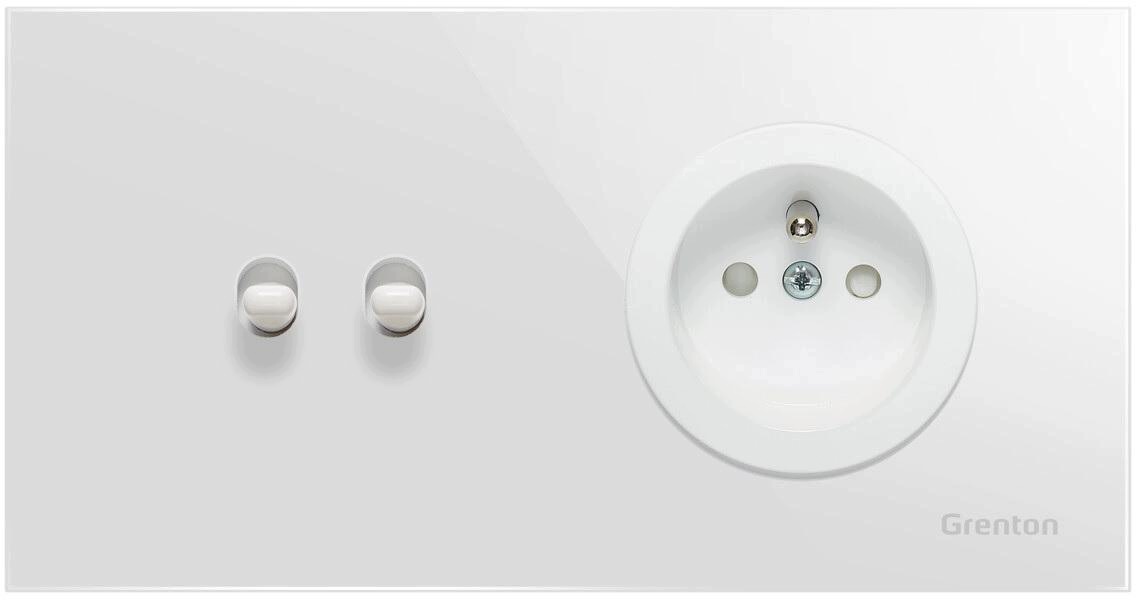 Gniazdko typ F Socket+switch biały Grenton