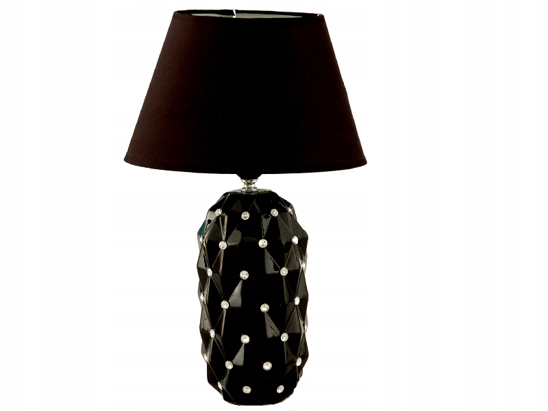 Černá lampa, prošívaná lampa křišťály glamour