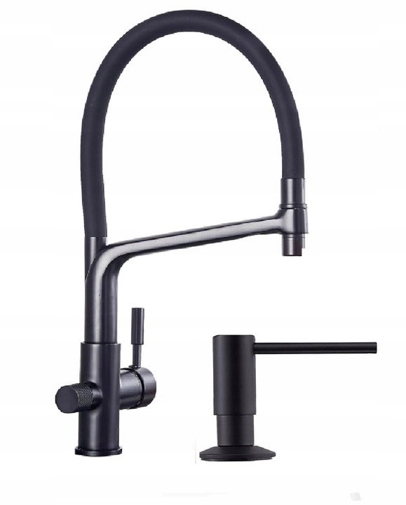 Kuchynská batéria čierna Trojcestná pre filter Liveo Dávkovač