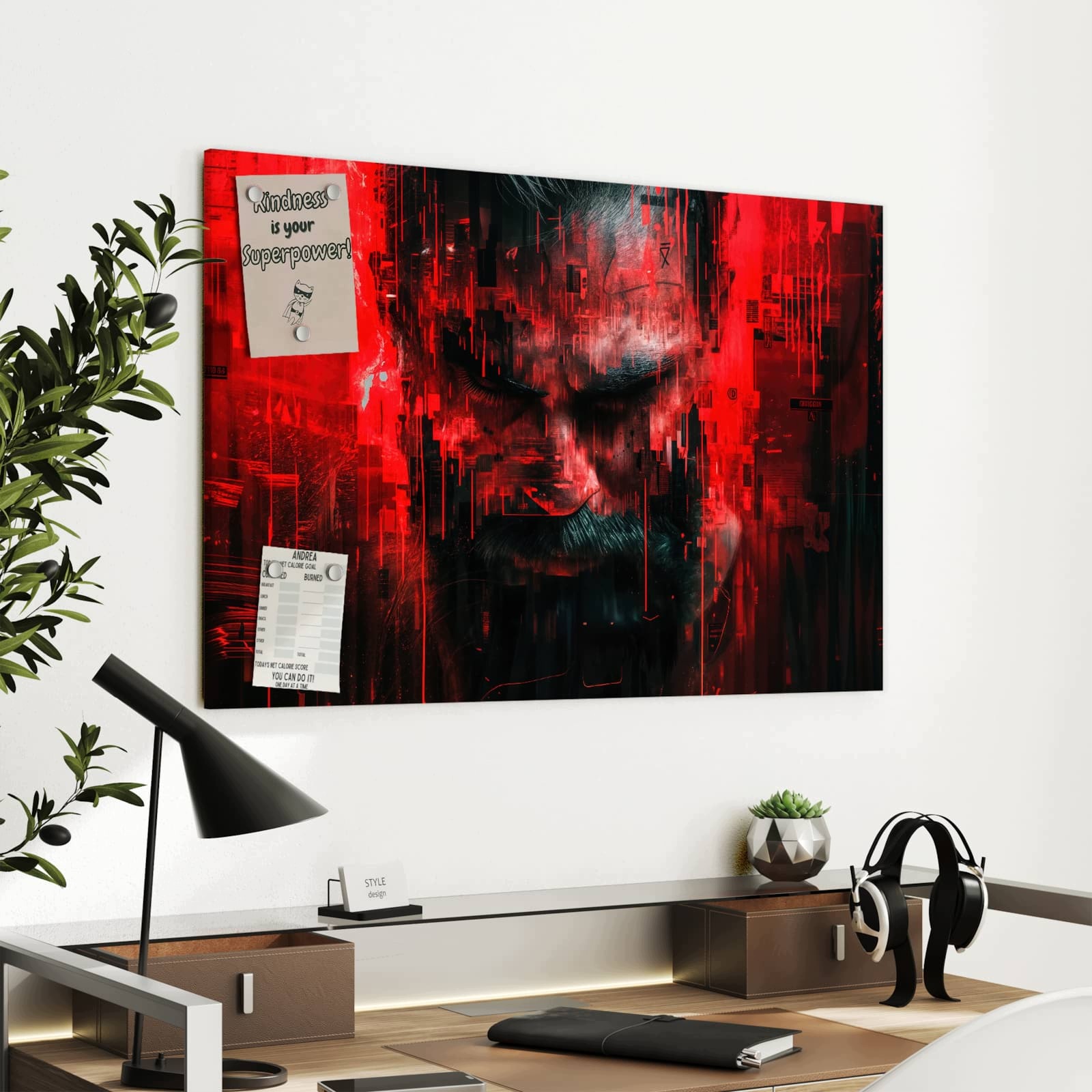 Magnetická tabule Abstraktní Cyfrový Umění 90 × 60 cm