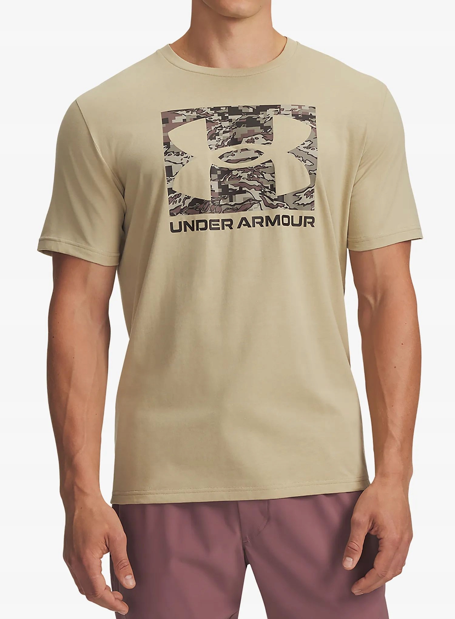 Tričko bavlněné Under Armour Abc Camo Boxed Logo Ss field khaki L
