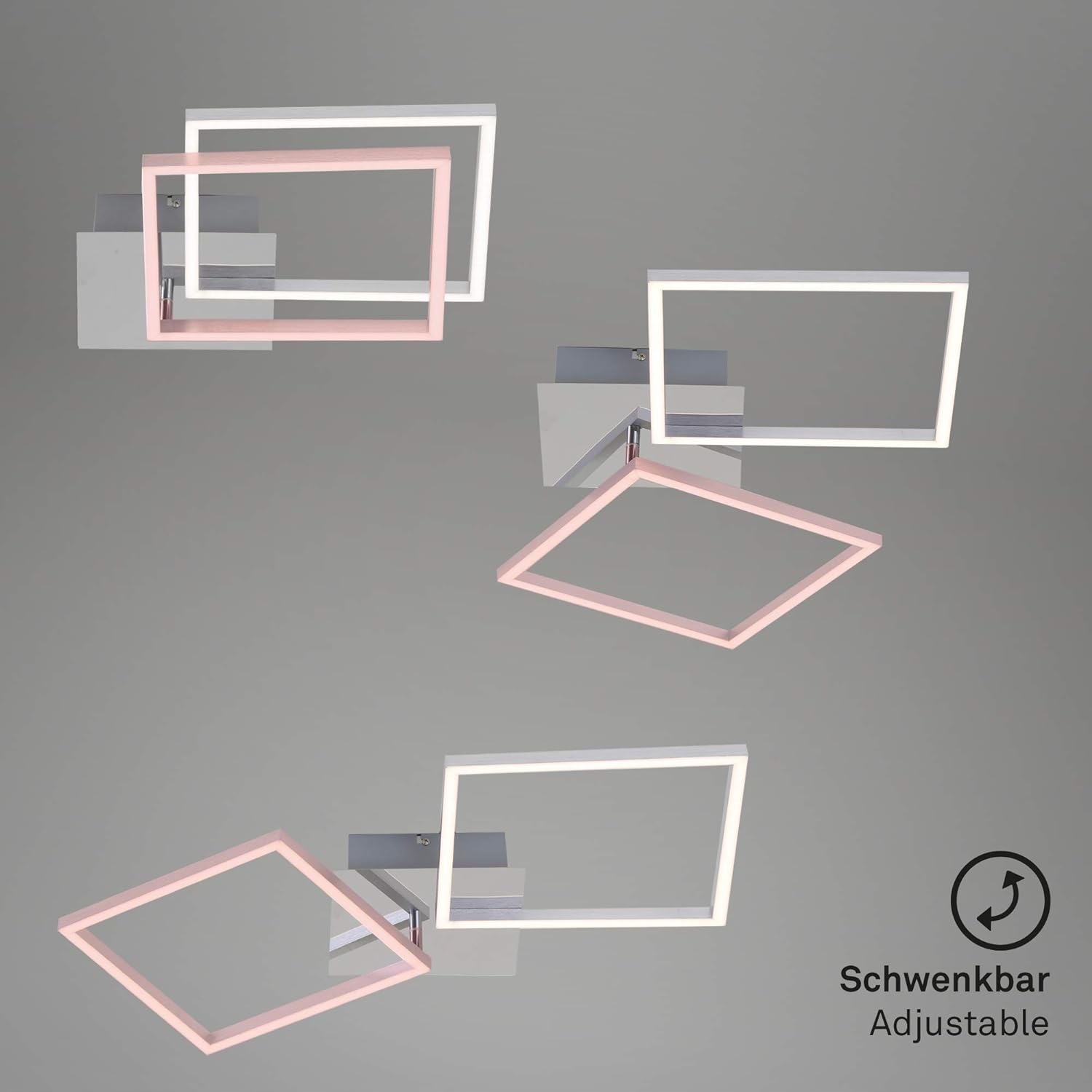 Oprawa Frame Briloner LED Chrom-Aluminium 32 W z Funkcją Pamięci 2600 l Kolor chrom odcienie szarości i srebra