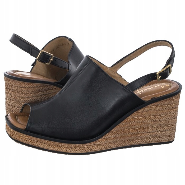 Dámské letní sandály na podpatku Maciejka černé 6098A