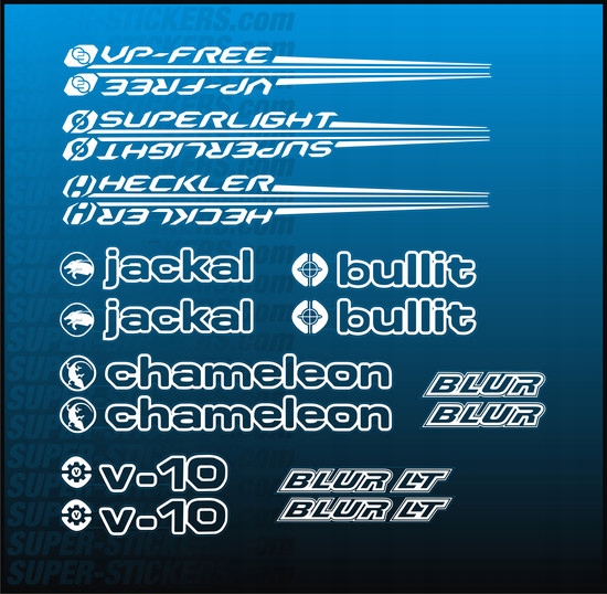 Naklejki Rowerowe Wzór SANTA CRUZ Nalepki na Ramę, Różne kolory, modele Długość 340 mm