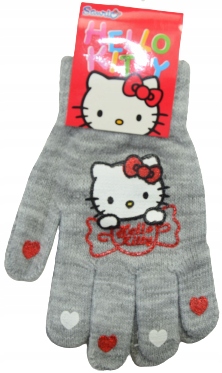 

Rękawiczki dziecięce Hello Kitty Szare Serduszka