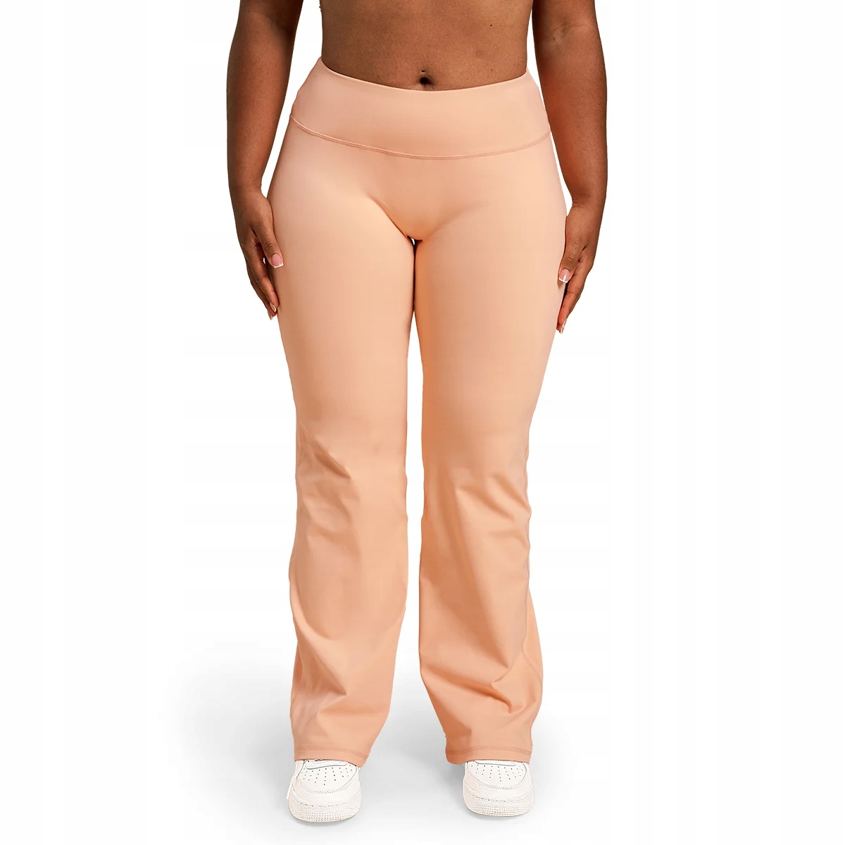 Damskie Spodnie Sportowe Wysoki Stan Dzwony Rozszerzane Peach BeastPink S