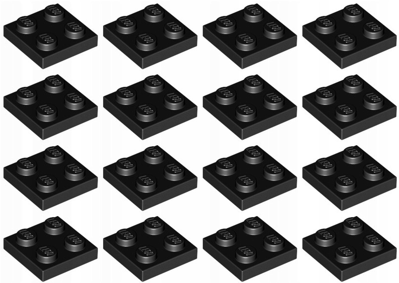 Lego 3022 plytka 2x2 czarny Black 16 szt N