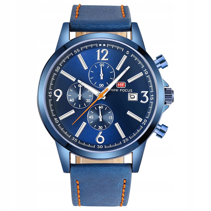 Pánské hodinky Mini Focus analog datum chronograf modré