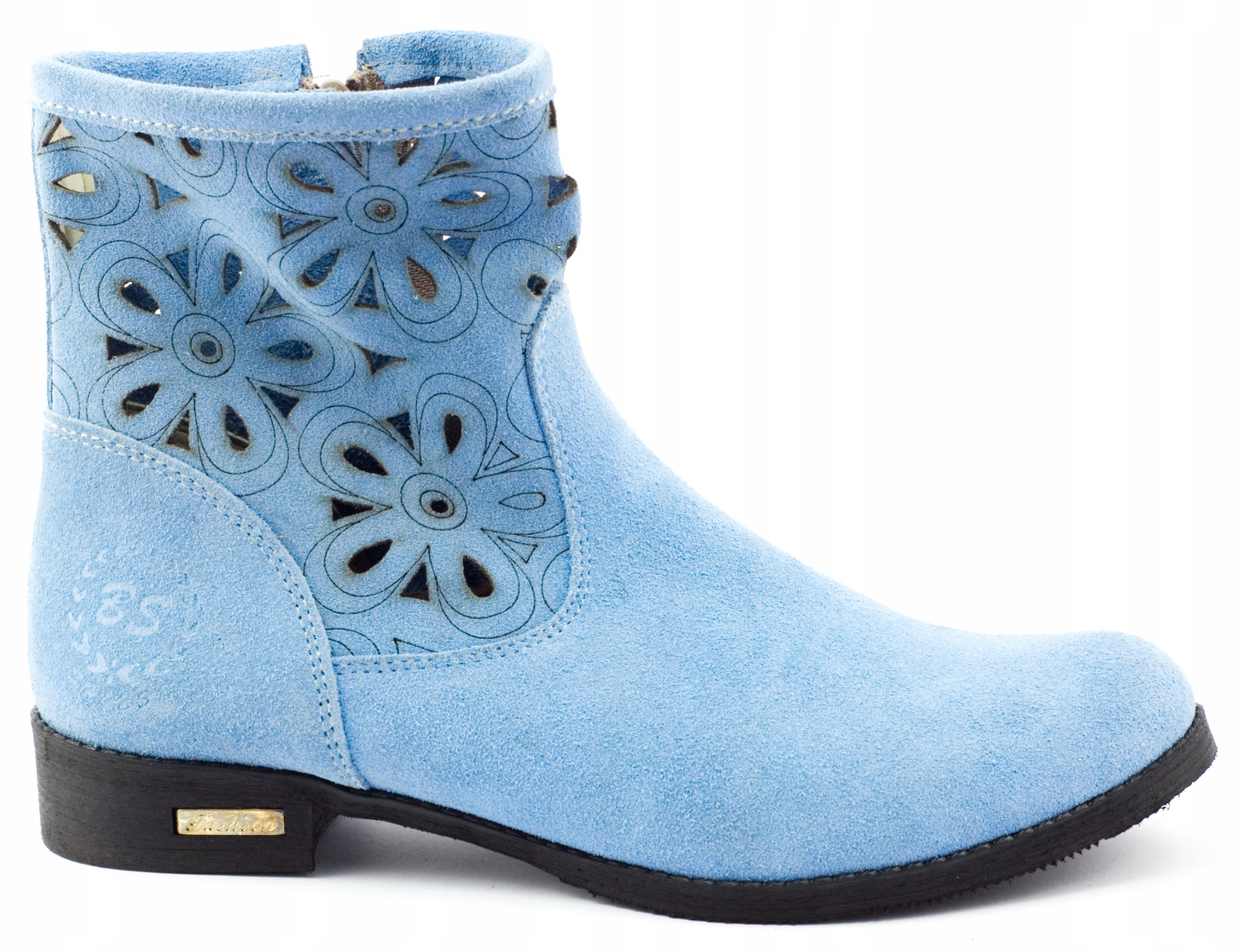 

Ażurowe Botki Na Lato Alice Skóra Niebieskie 38