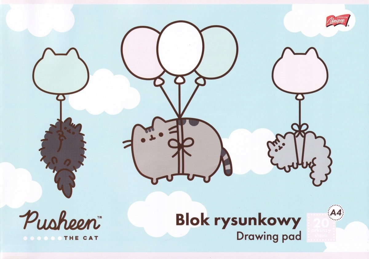 BLOK RYSUNKOWY A4 PUSHEEN KOT KOTEK KOTY Z KOTKAMI
