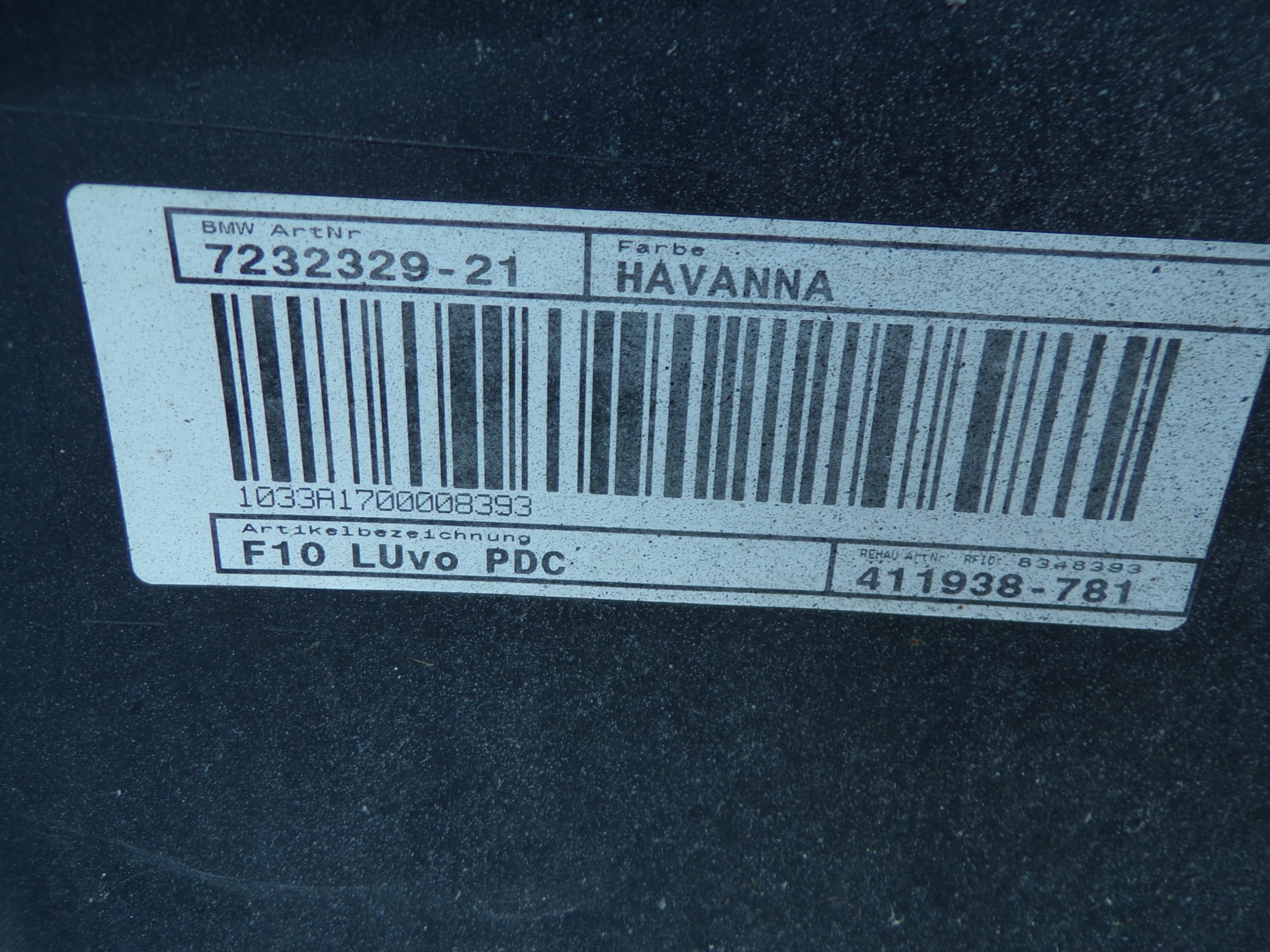front bumper front BMW F10 F11 WERSJA below washers and PDC
