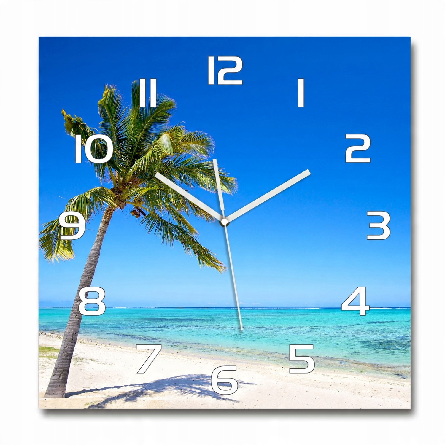 

Duży szklany zegar ścienny Tropikalna plaża 60x60