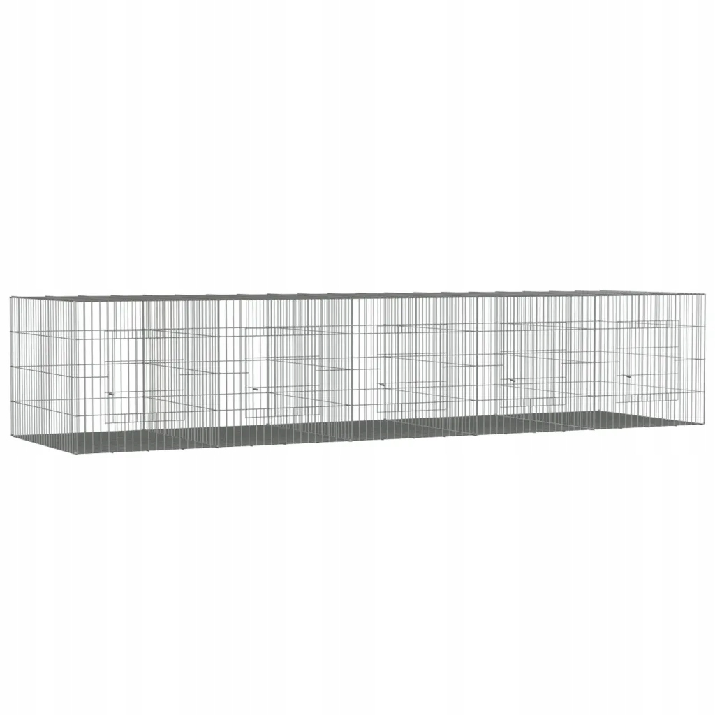 Klec pro králíky z galvanizovaného železa, ventilovaná, stříbrná, 273x79x