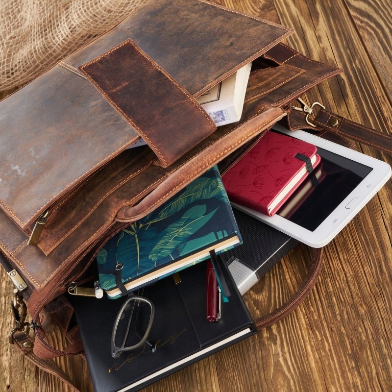 TECZKA TORBA VINTAGE DAMSKA SKÓRZANA AKTÓWKA DO RĘKI NA RAMIĘ A4 BRĄZOWY Płeć kobieta