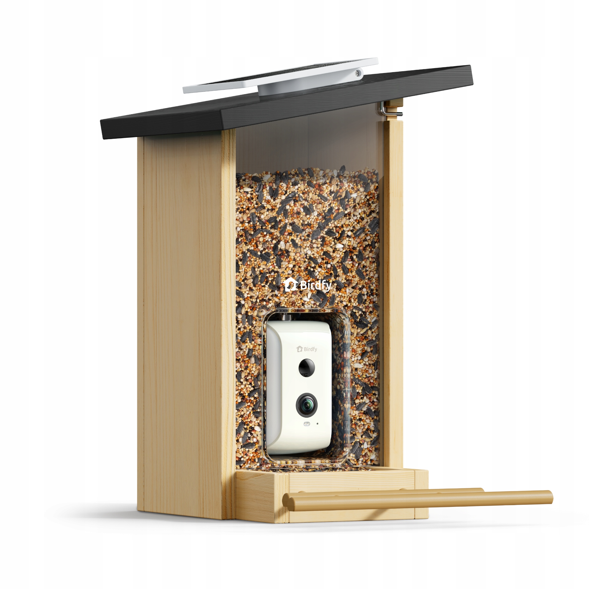 Levně Birdfy Feeder Ebony Le krmítko pro ptáky s kamerou 1080p IP66 WiFi aplikace