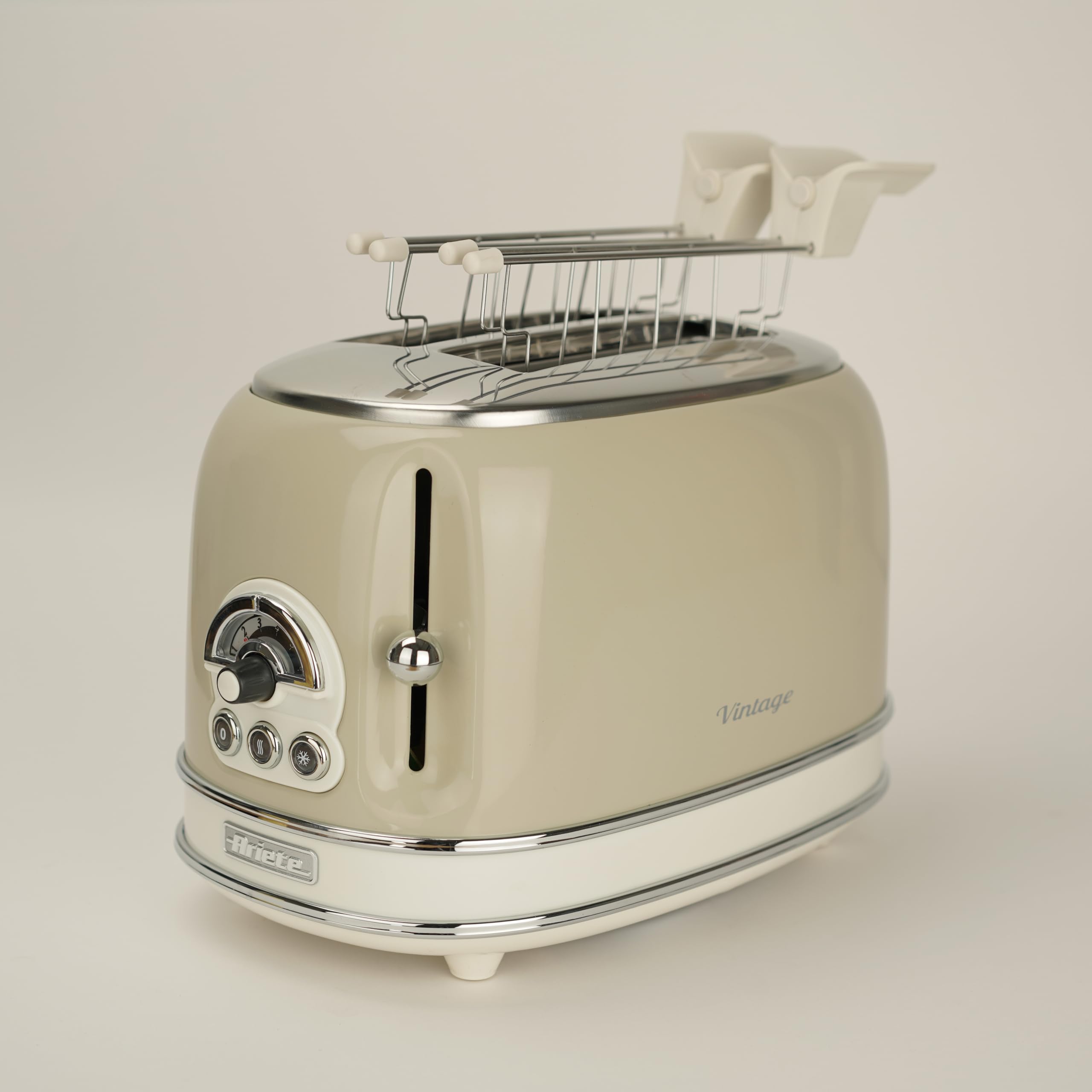 ARIETE Vintage Toster Retro 2-Scheiben 6 Poziomów Automatyczny 810W Beżowy — miniatura 6