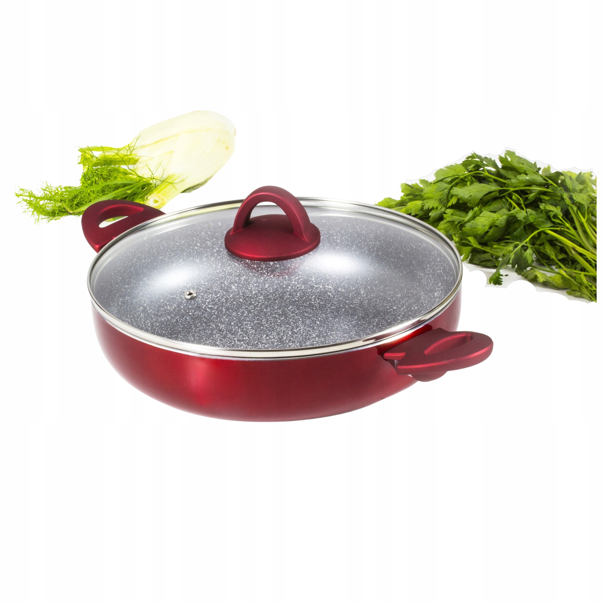 

Patelnia Z Pokrywką Głęboka Wok 28CM Solidna Duża
