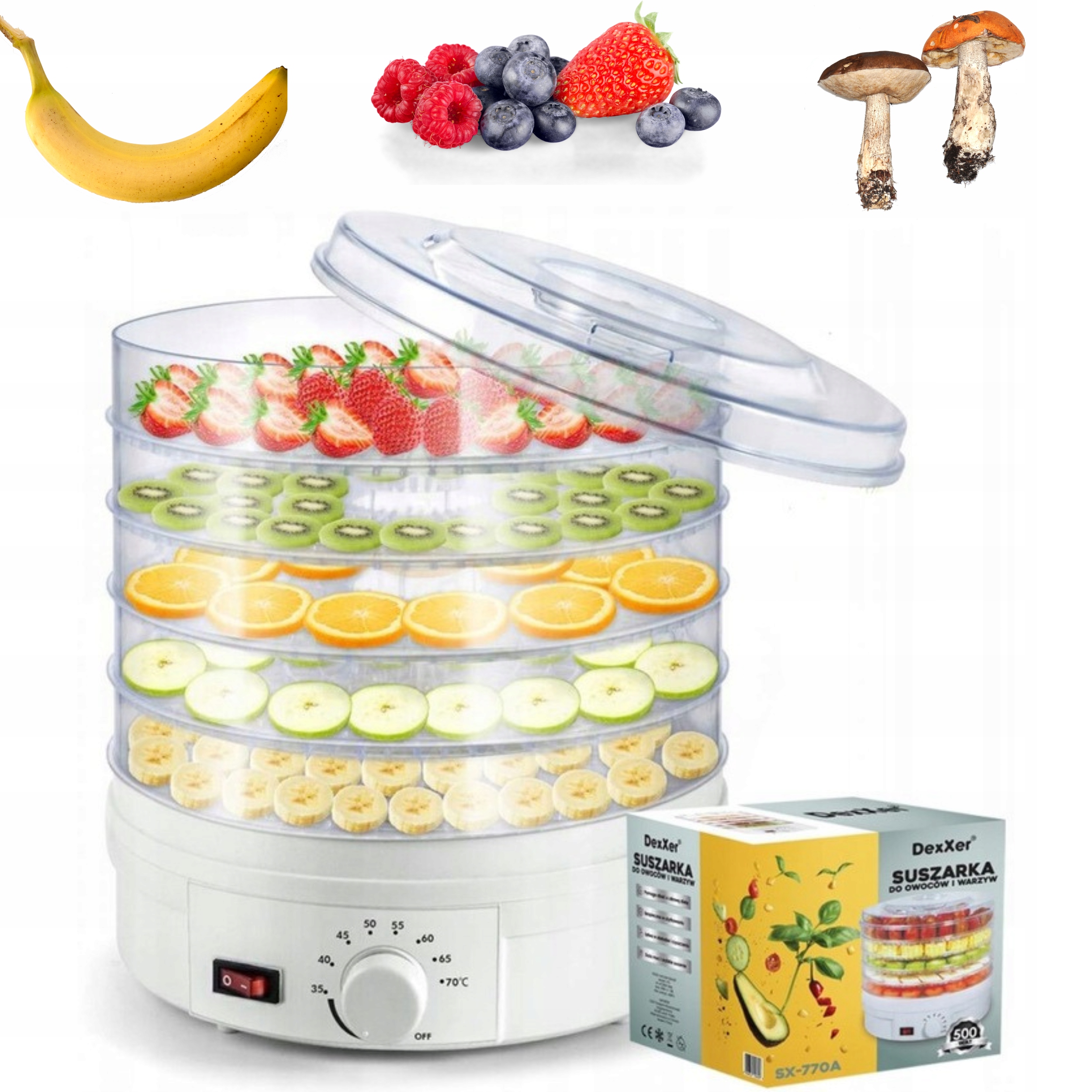 SUSZARKA DO GRZYBÓW WARZYW OWOCÓW REGULOWANA
