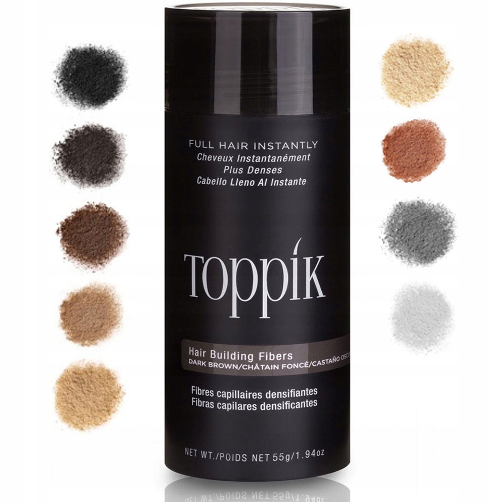 Toppik 55 g – Mikrovlákna – Kosmetika na zahušťování vlasů – Distributor Pl