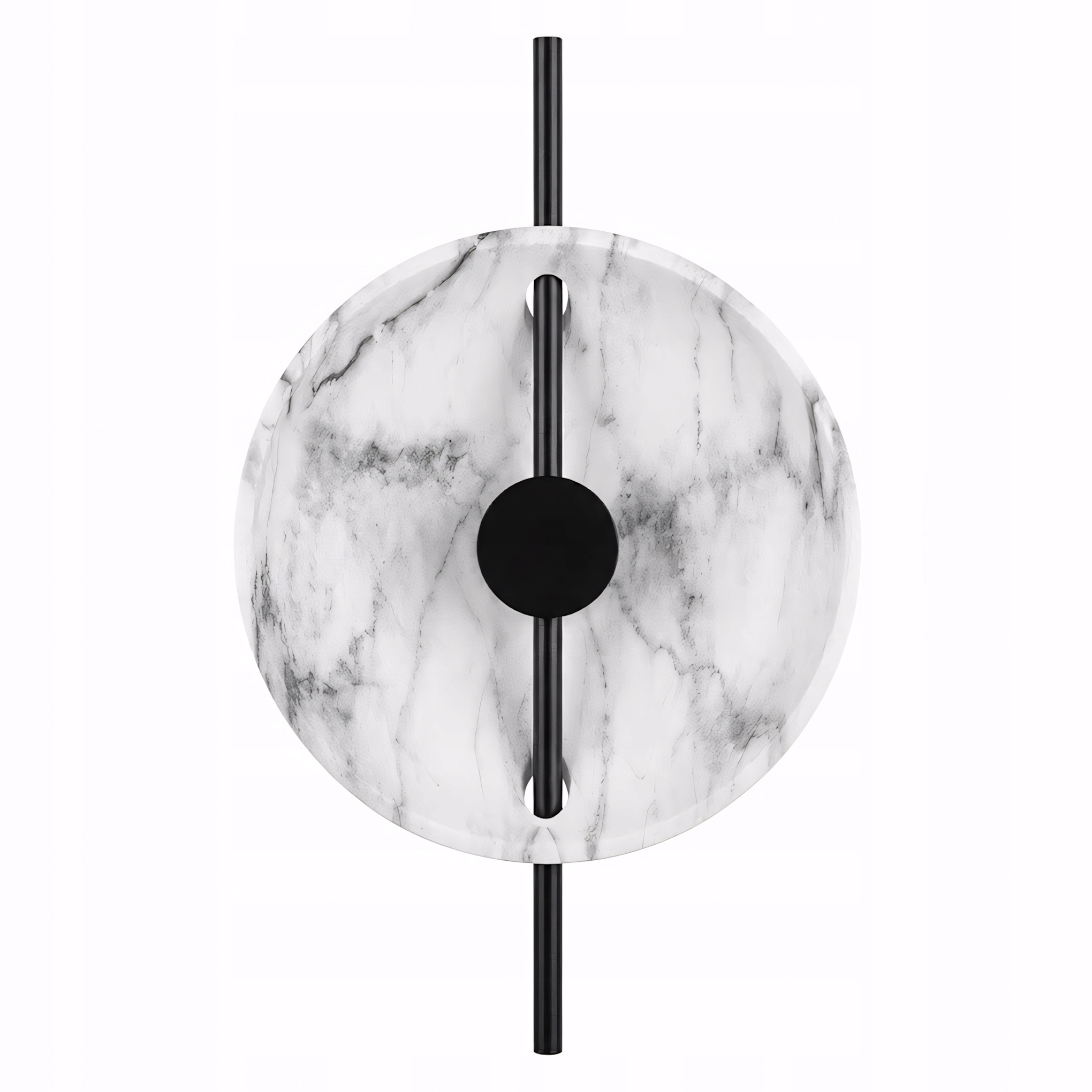 Nástenná Lampa S Čiernym Tienidlom A Kamenným Vzorom, Veľká 52 CM, Elegantná, Led