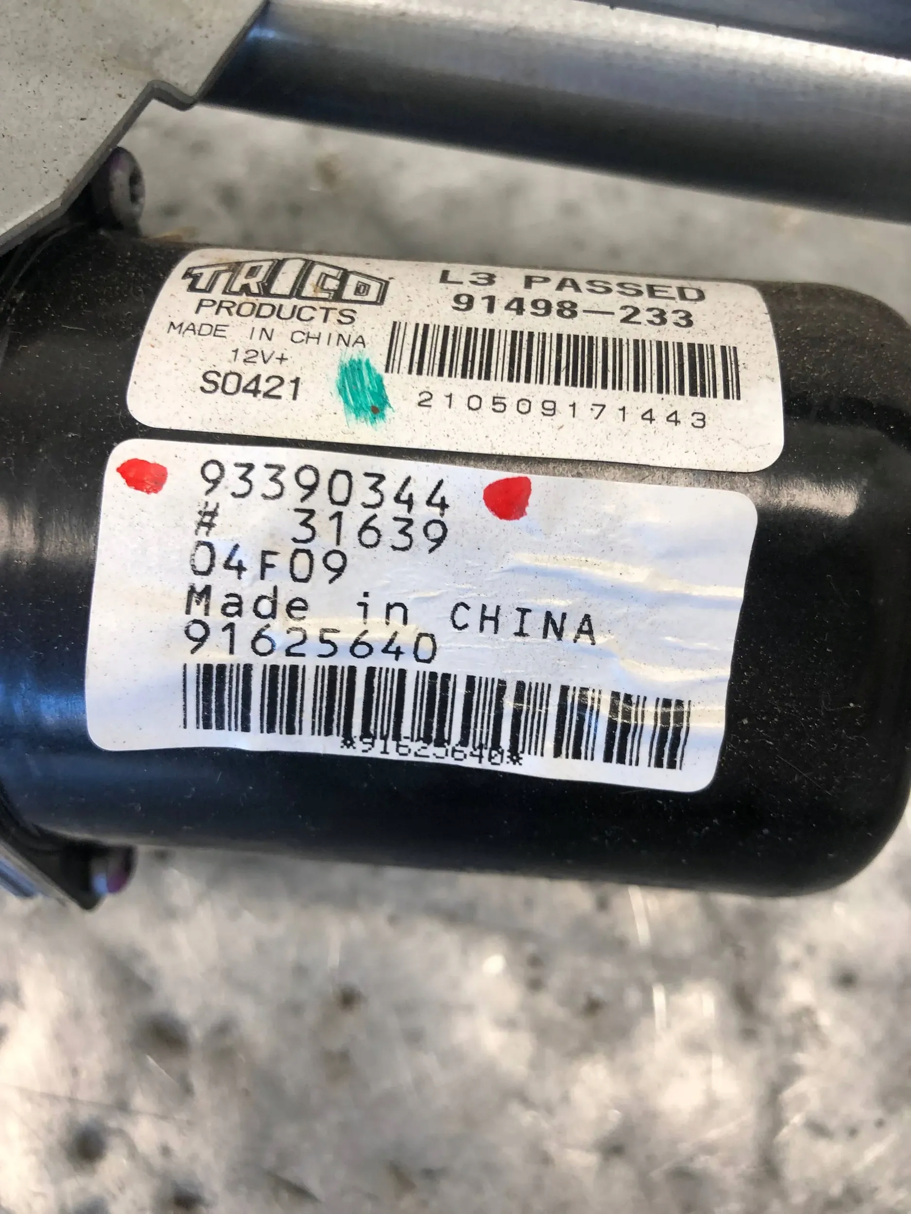 wiper mechanism OPEL MERIVA A 93390344