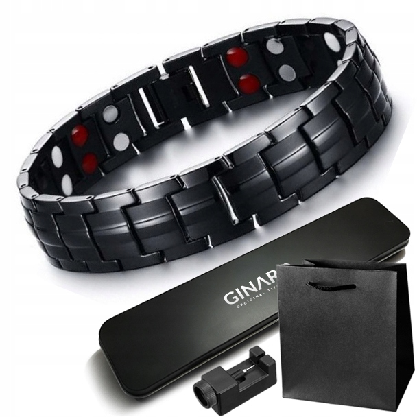 

Stylowa Bransoleta Magnetyczna Z Tytanu + Pudełko