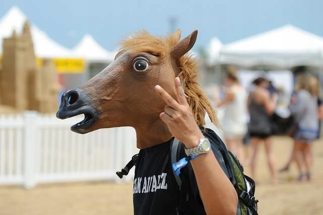 MASKA GŁOWA KONIA LATEKSOWA KOŃ MASKA NA IMPREZĘ HALLOWEEN ŚMIESZNA Model TG70277