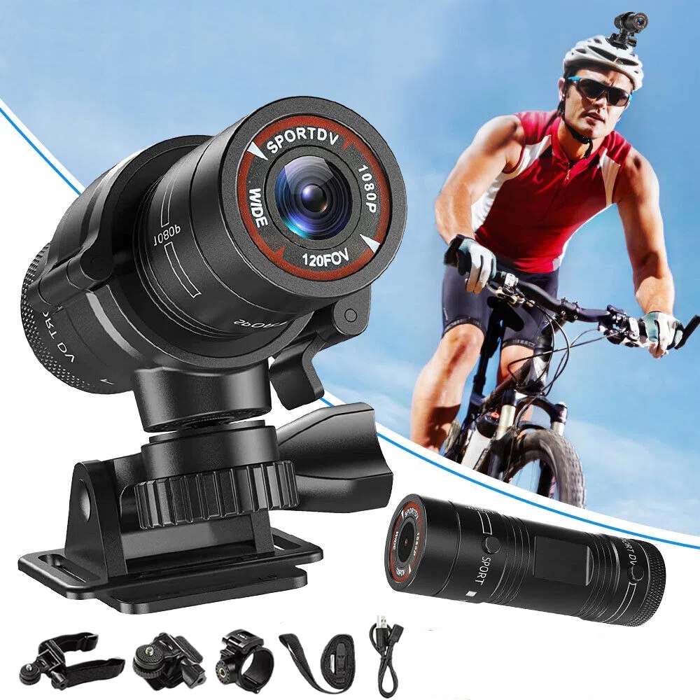Kamera na motocyklová přilba – voděodolná, Hd, 1080P pro sportovní aktivity