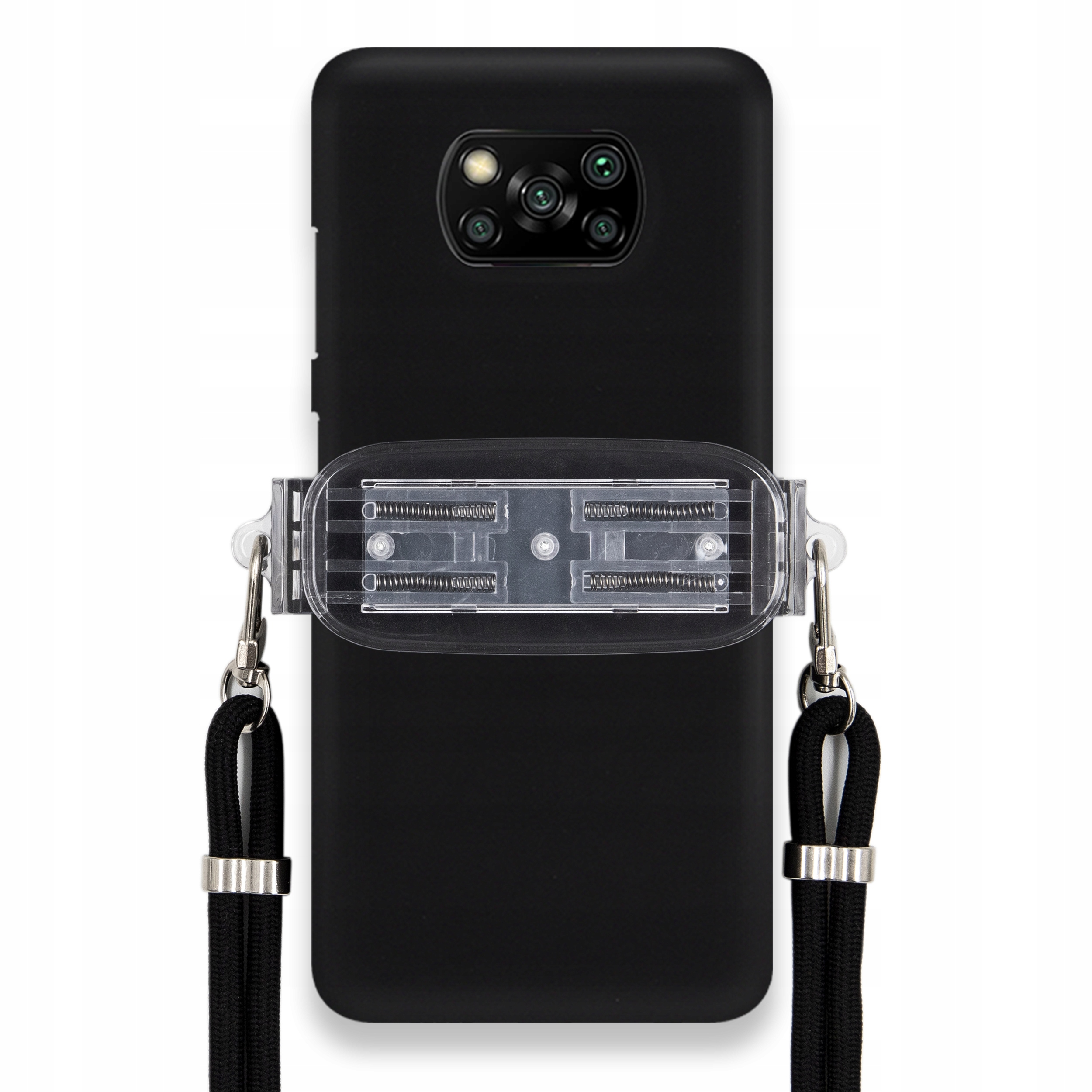 Puzdro Pre Xiaomi Poco X3 Nfc Smooth Case Univerzálny Držiak, Čierna Šnúrka