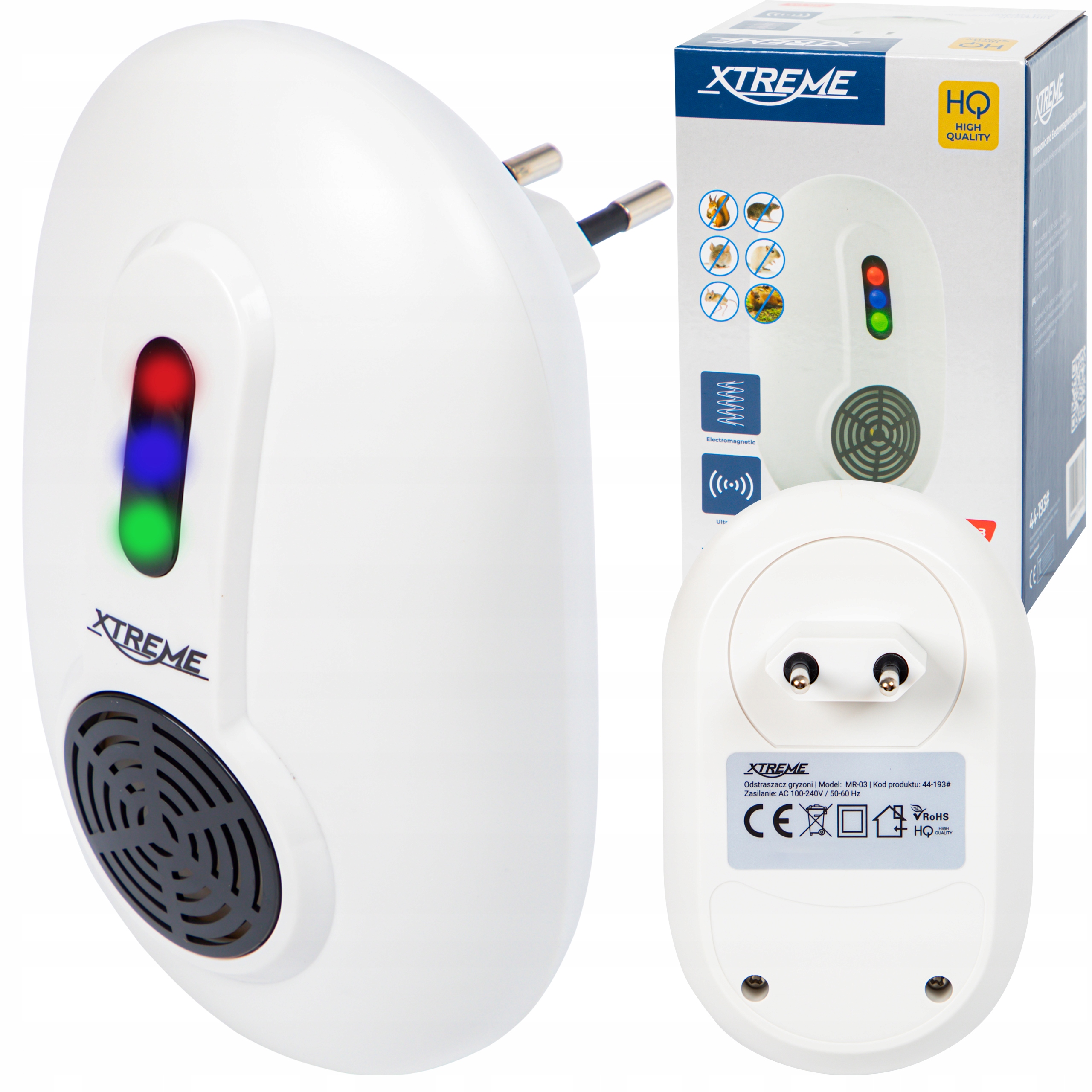Odstraszacz ultradźwiękowy Xtreme MR-03 gryzoni na myszy kuny szczury 230V