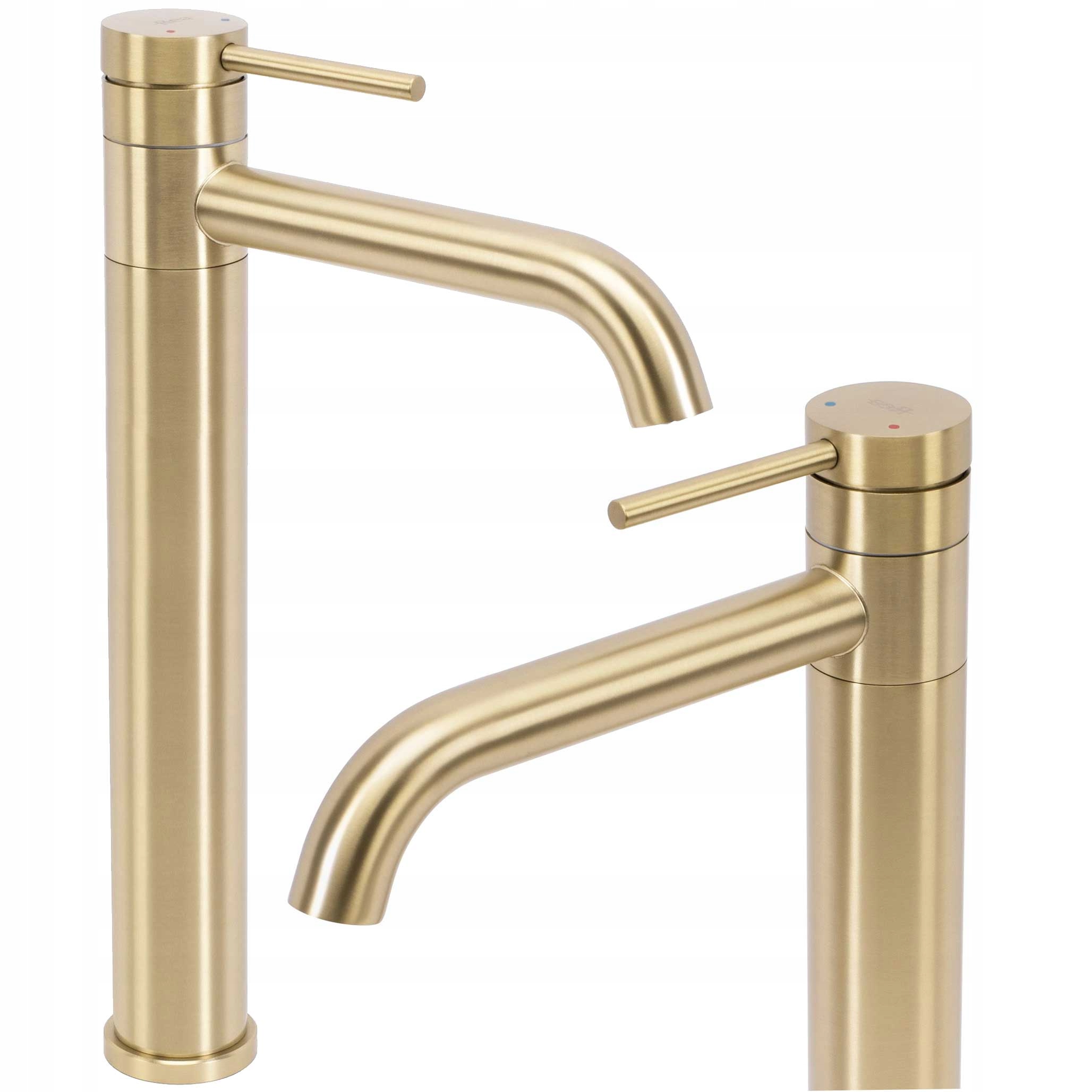 Umývadlová batéria Zlatá Rea Lungis Kartáčovaná Vysoká Otočná