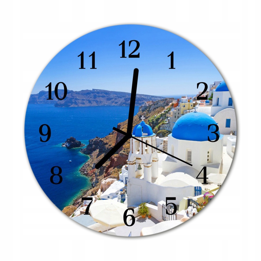 Zegar na szkle Prezent Okrągły Santorini Santorini