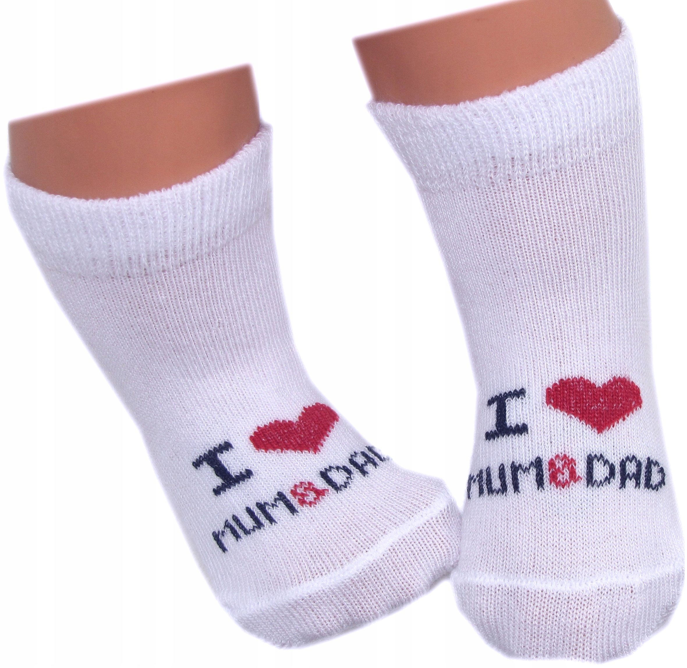 

Skarpetki Niemowlęce I Love Mum & Dad Białe 0m+