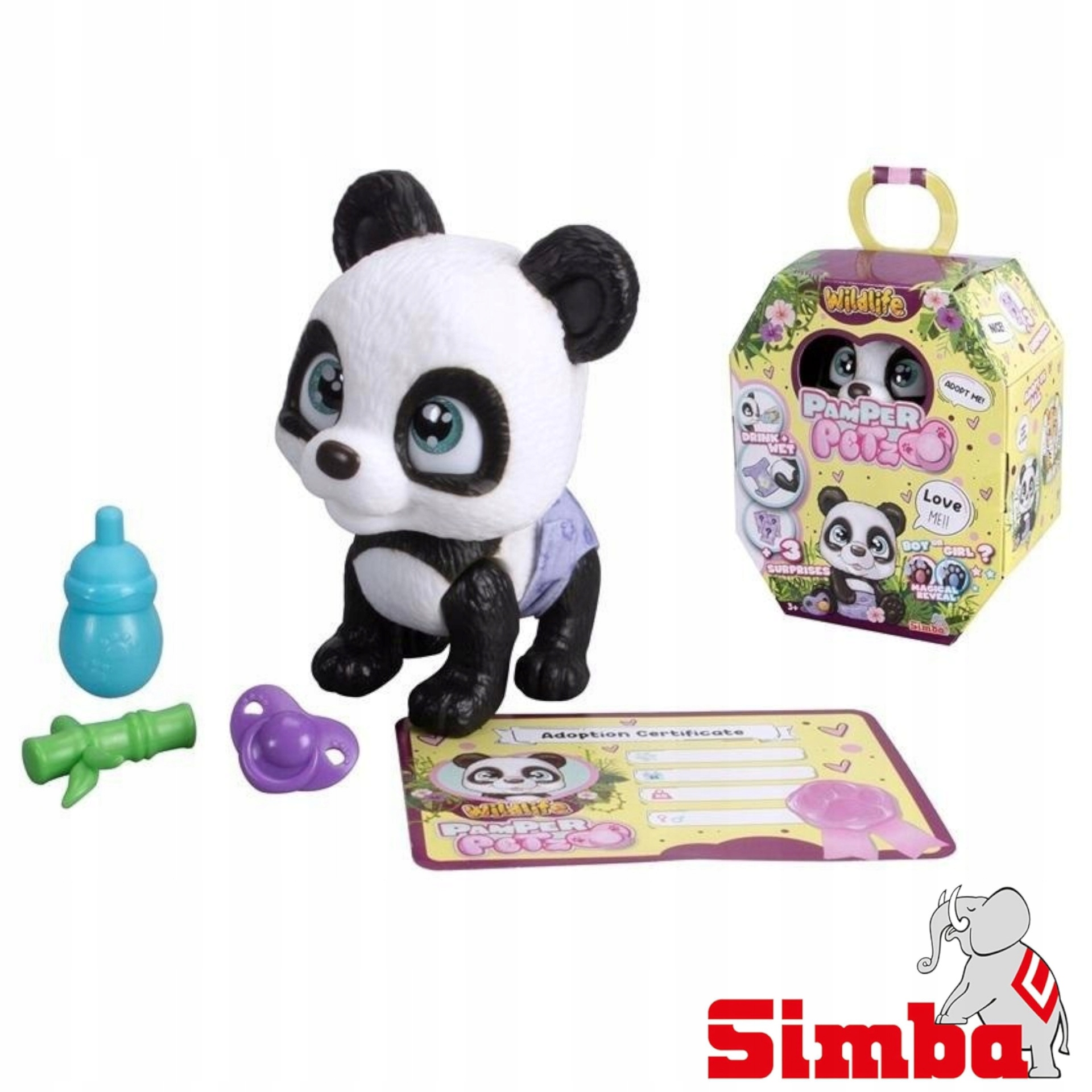 SIMBA PAMPER PETZ PANDA ZABAWKA INTERAKTYWNA DLA DZIECKA PIJE MOCZY SIĘ ...
