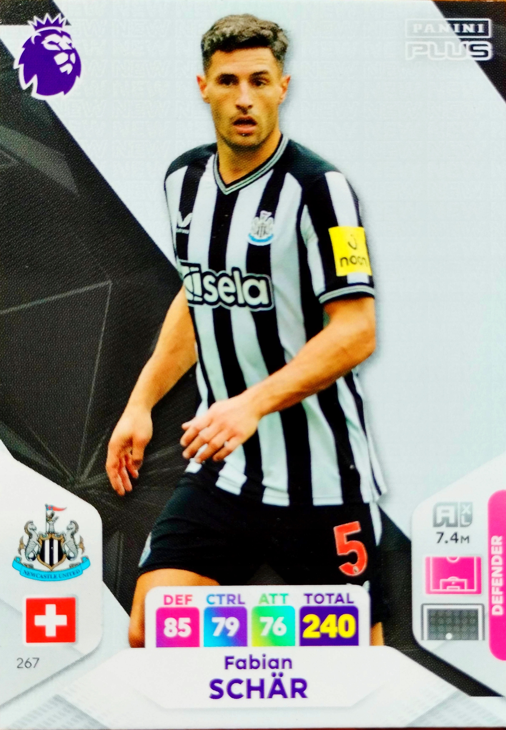 Panini Premier League 2024 Plus 267 Fabian Schar Newcastle