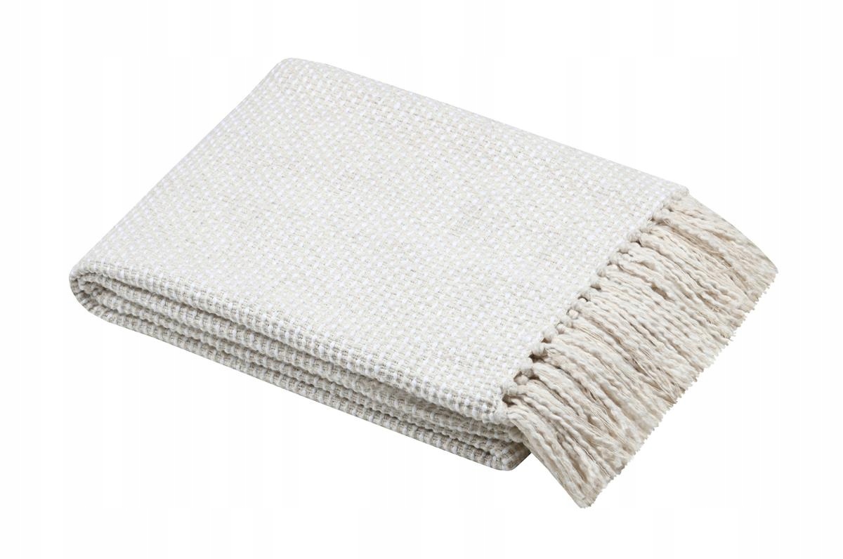 Bavlněná Pletená Deka 125 X 150 CM Bílá 100 Cotton