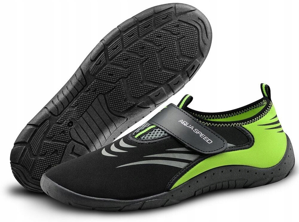 Buty do wody na plaże Aqua Speed 27A czarno/zielone 37